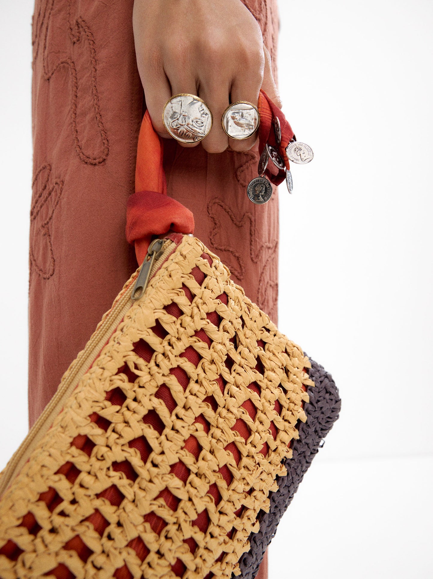 Double Medal Ring With Aged Effect