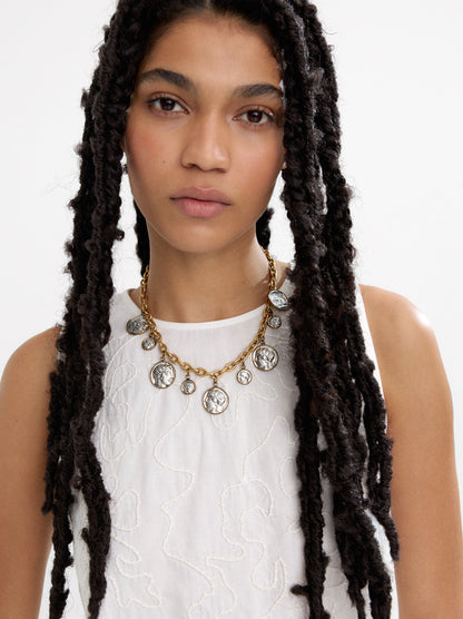 Chain Necklace With Aged-Effect Medals