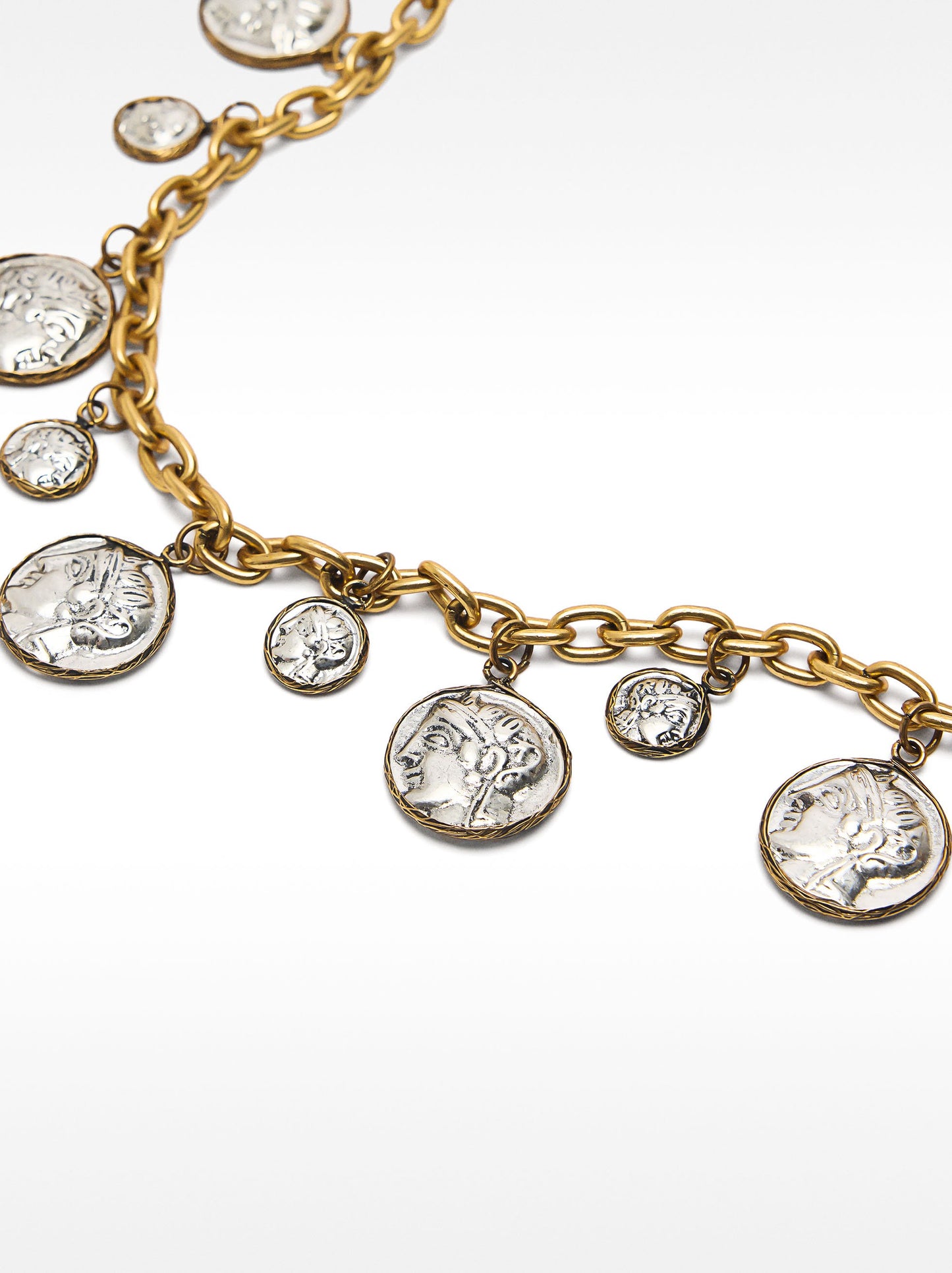 Chain Necklace With Aged-Effect Medals