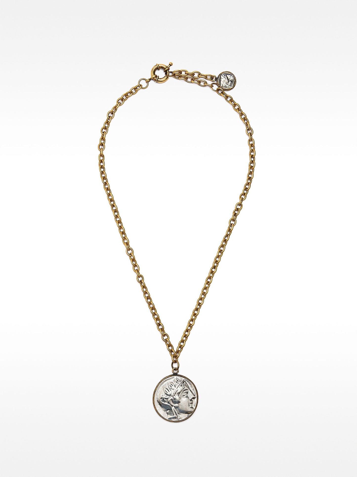 Chain Necklace With Aged-Effect Medal