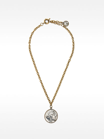 Chain Necklace With Aged-Effect Medal