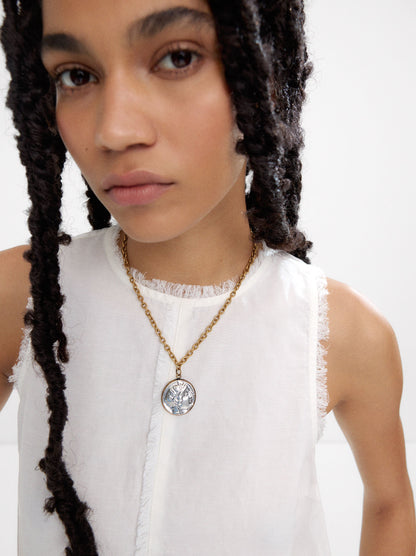Chain Necklace With Aged-Effect Medal