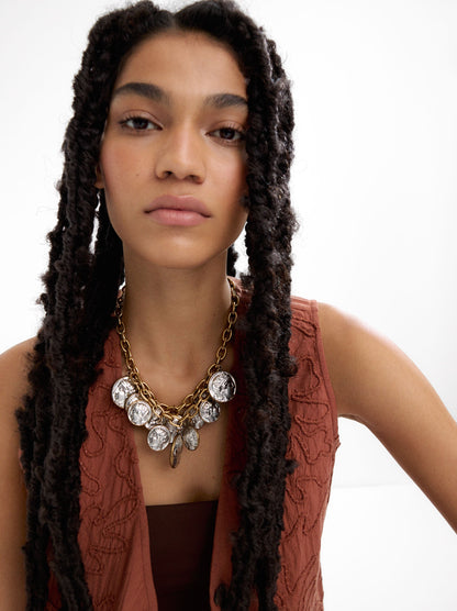 Chain Necklace With Aged-Effect Medals