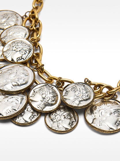 Chain Necklace With Aged-Effect Medals