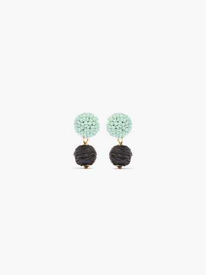 Earrings With Straw-Effect Spheres