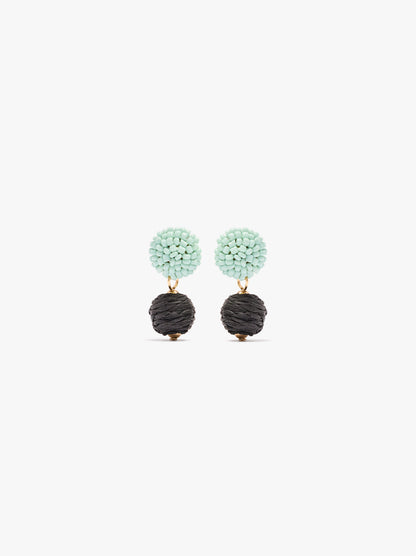 Earrings With Straw-Effect Spheres