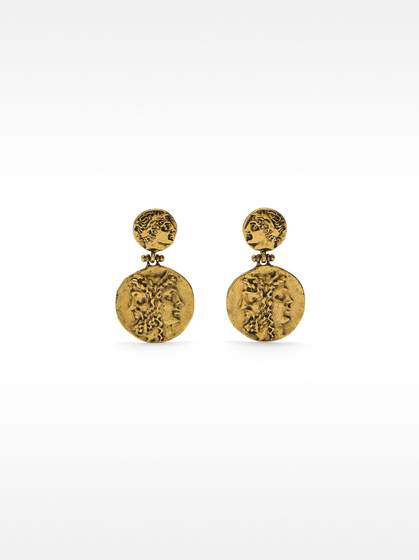Earrings With Aged-Effect Medals