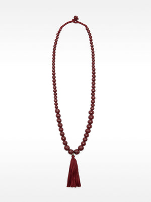 Cord Necklace With Beads And Tassel
