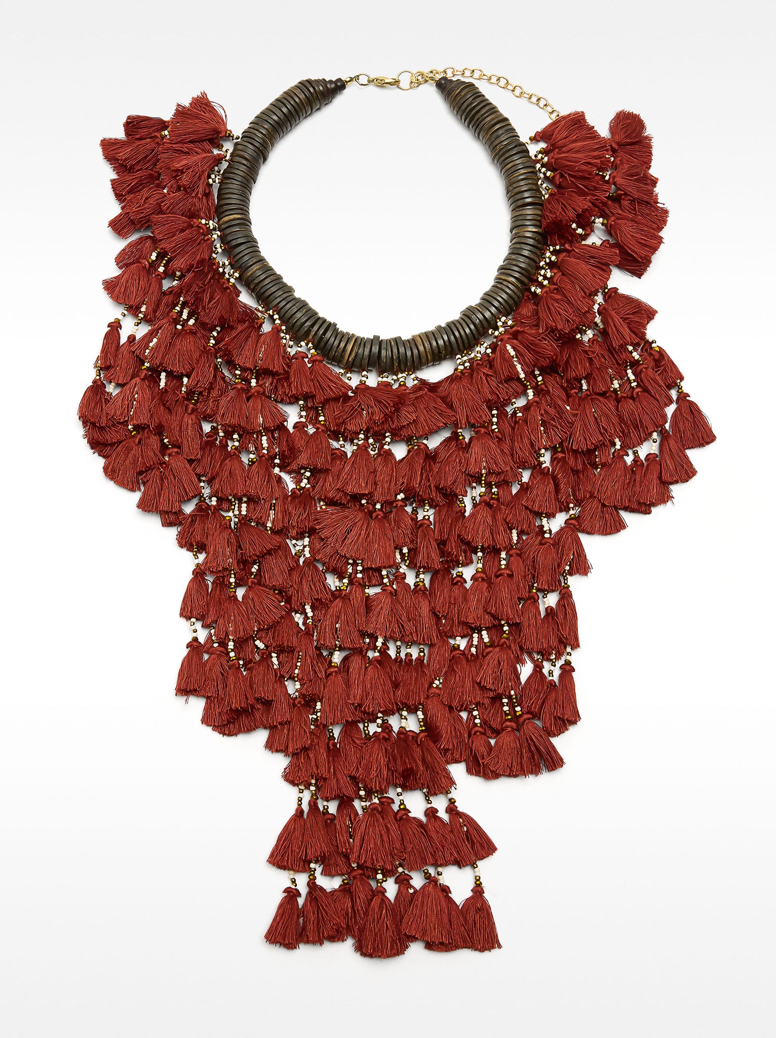 Long Necklace With Multiple Tassels