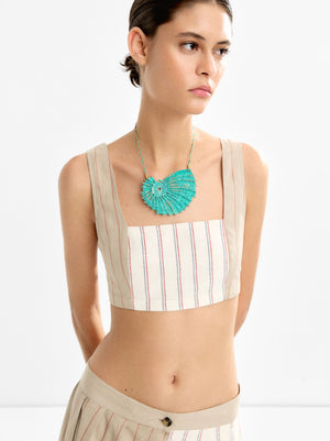 Bicolor Striped Cropped Top