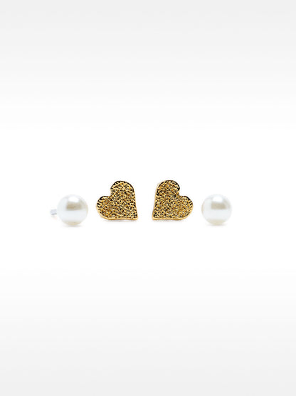 Heart-Shaped Earring Set