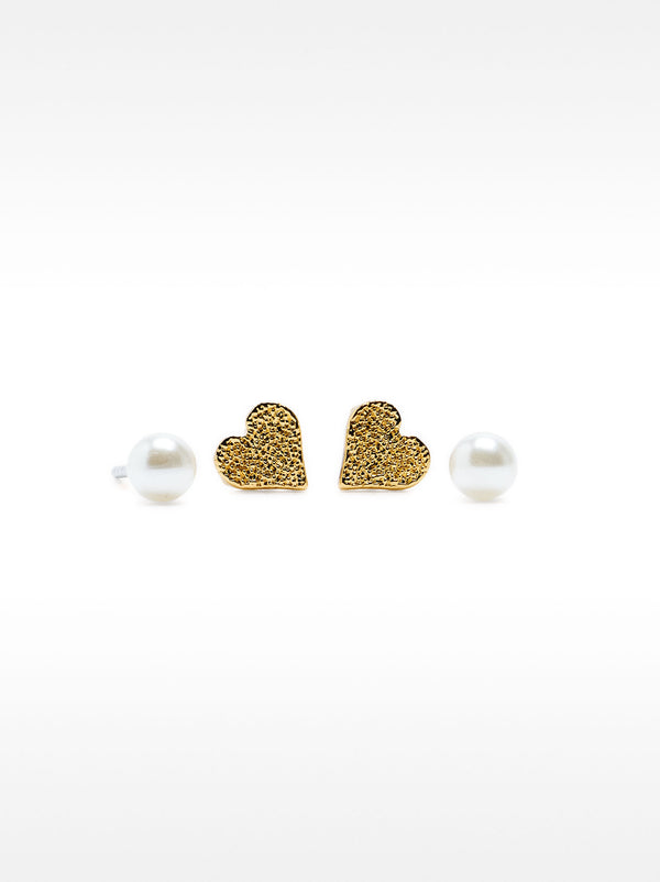 Heart-Shaped Earring Set