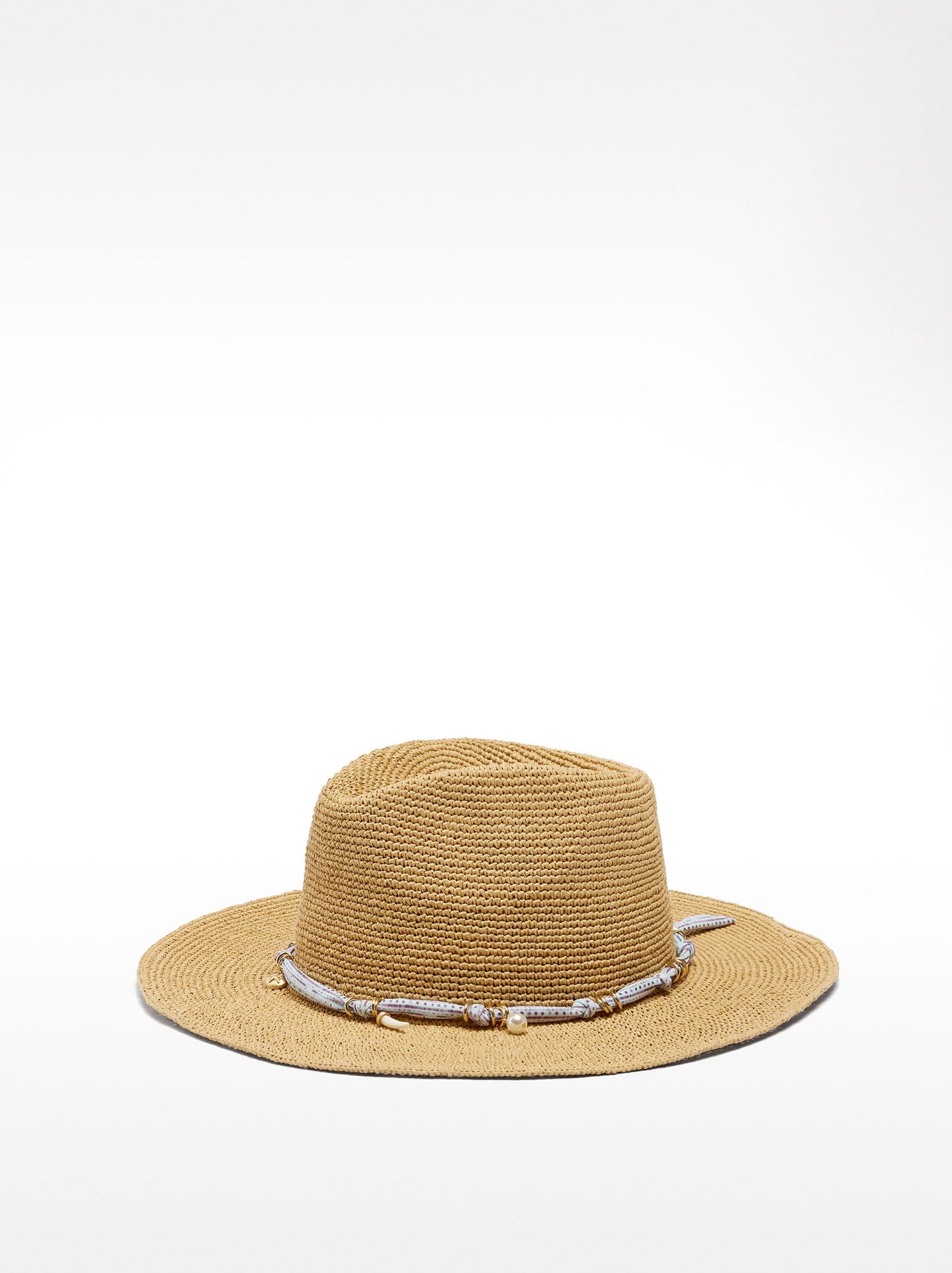 Raffia Effect Hat With Tie Straps