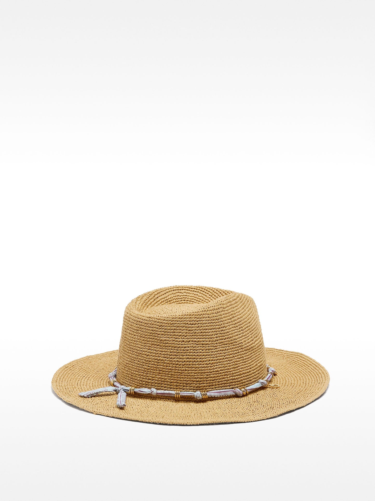 Raffia Effect Hat With Tie Straps