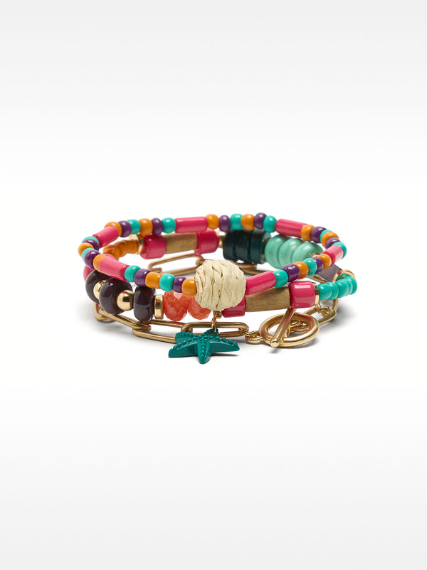 Multicolor Elastic Bracelet Set