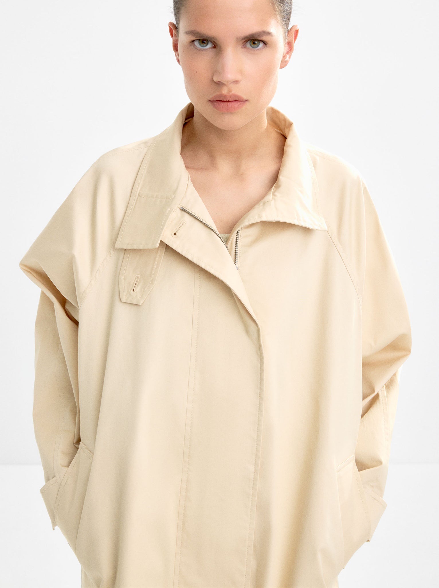 High-Neck Cotton Coat
