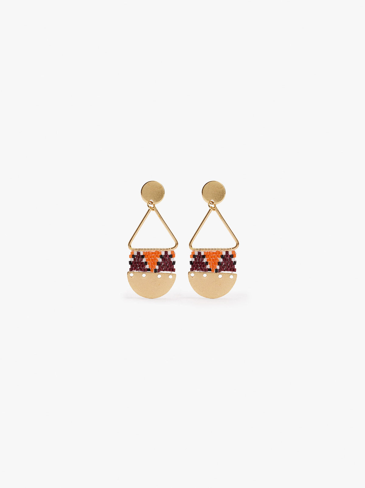 Long Earrings With Triangle And Beads