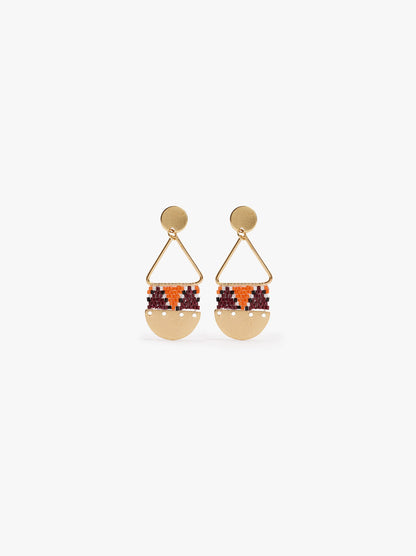 Long Earrings With Triangle And Beads
