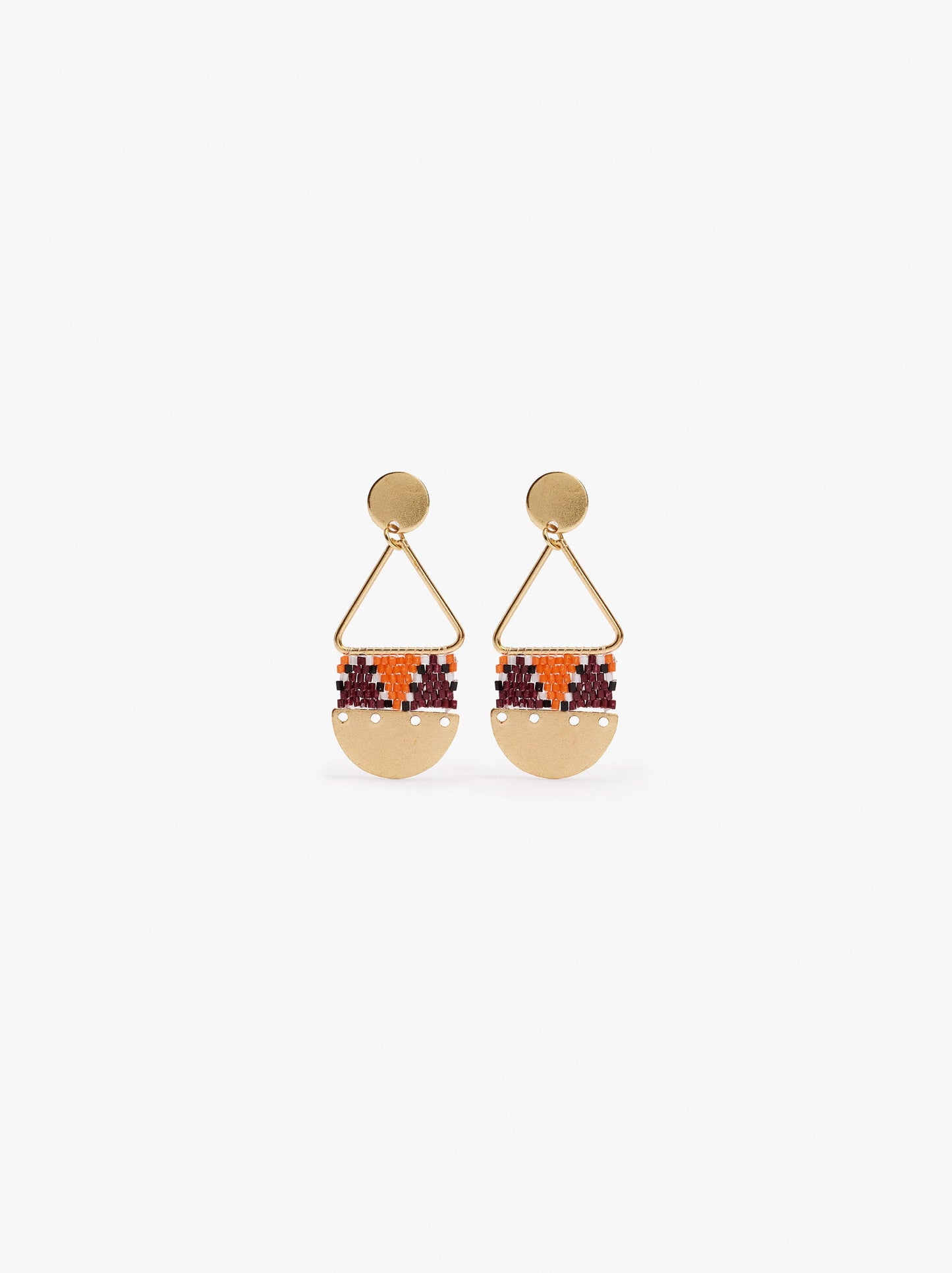 Long Earrings With Triangle And Beads