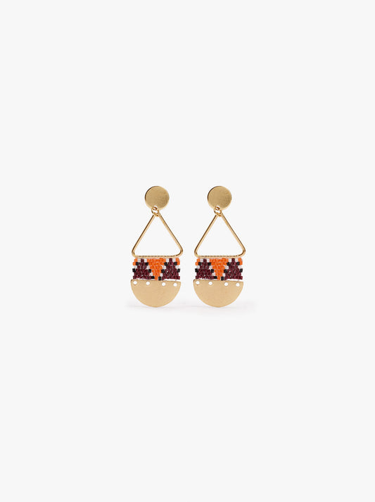 Long Earrings With Triangle And Beads