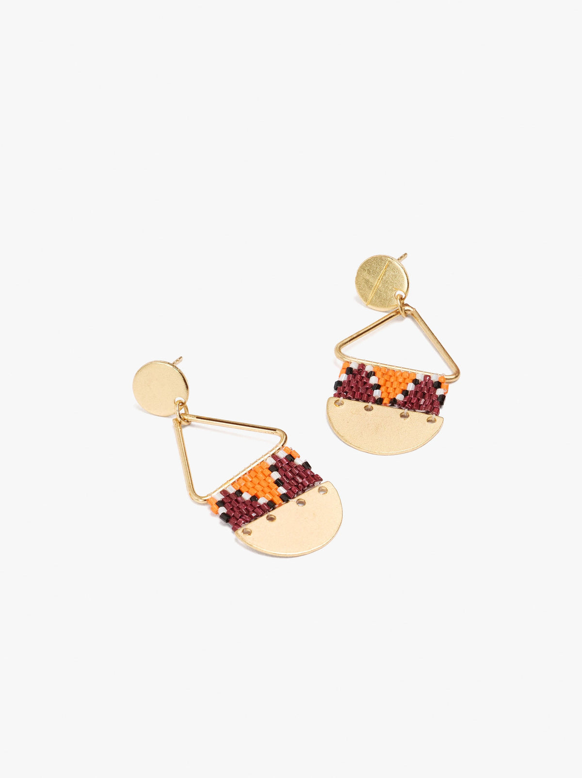 Long Earrings With Triangle And Beads