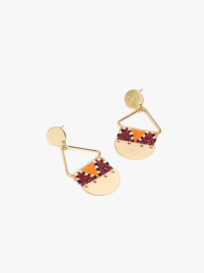 Long Earrings With Triangle And Beads