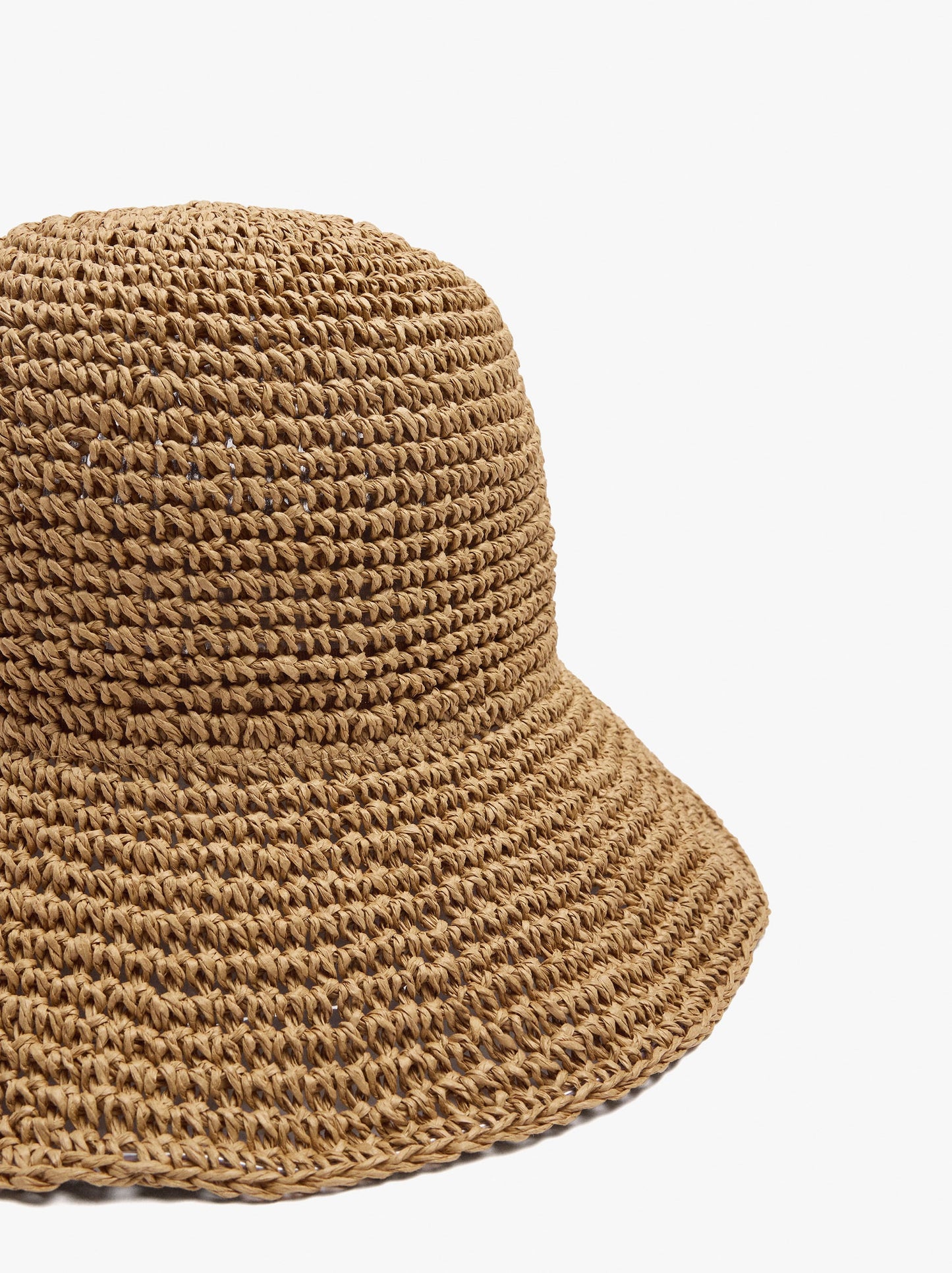 Bucket Hat With Straw Effect