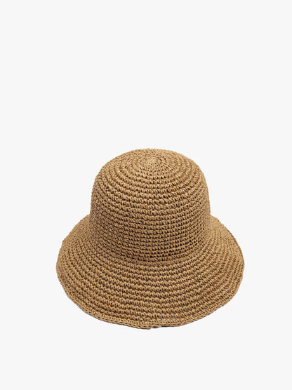Bucket Hat With Straw Effect