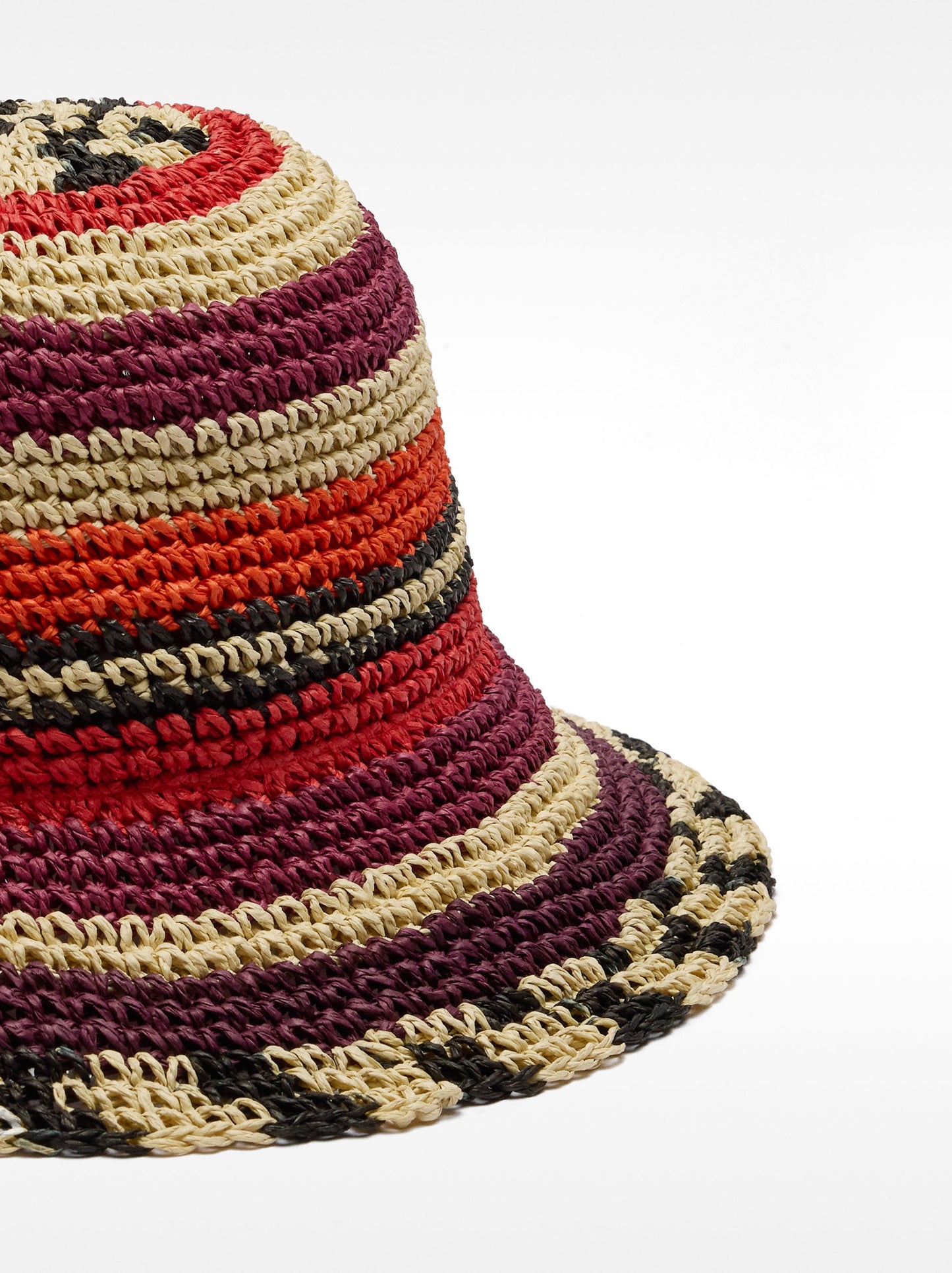 Bucket Hat With Straw Effect