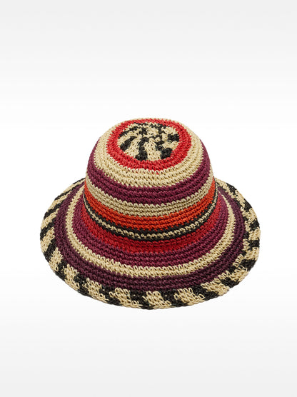 Bucket Hat With Straw Effect