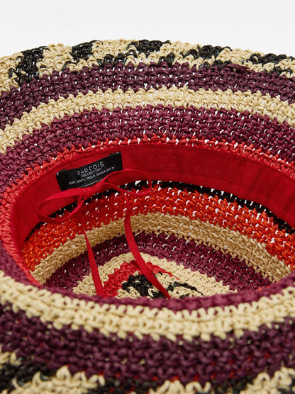 Bucket Hat With Straw Effect