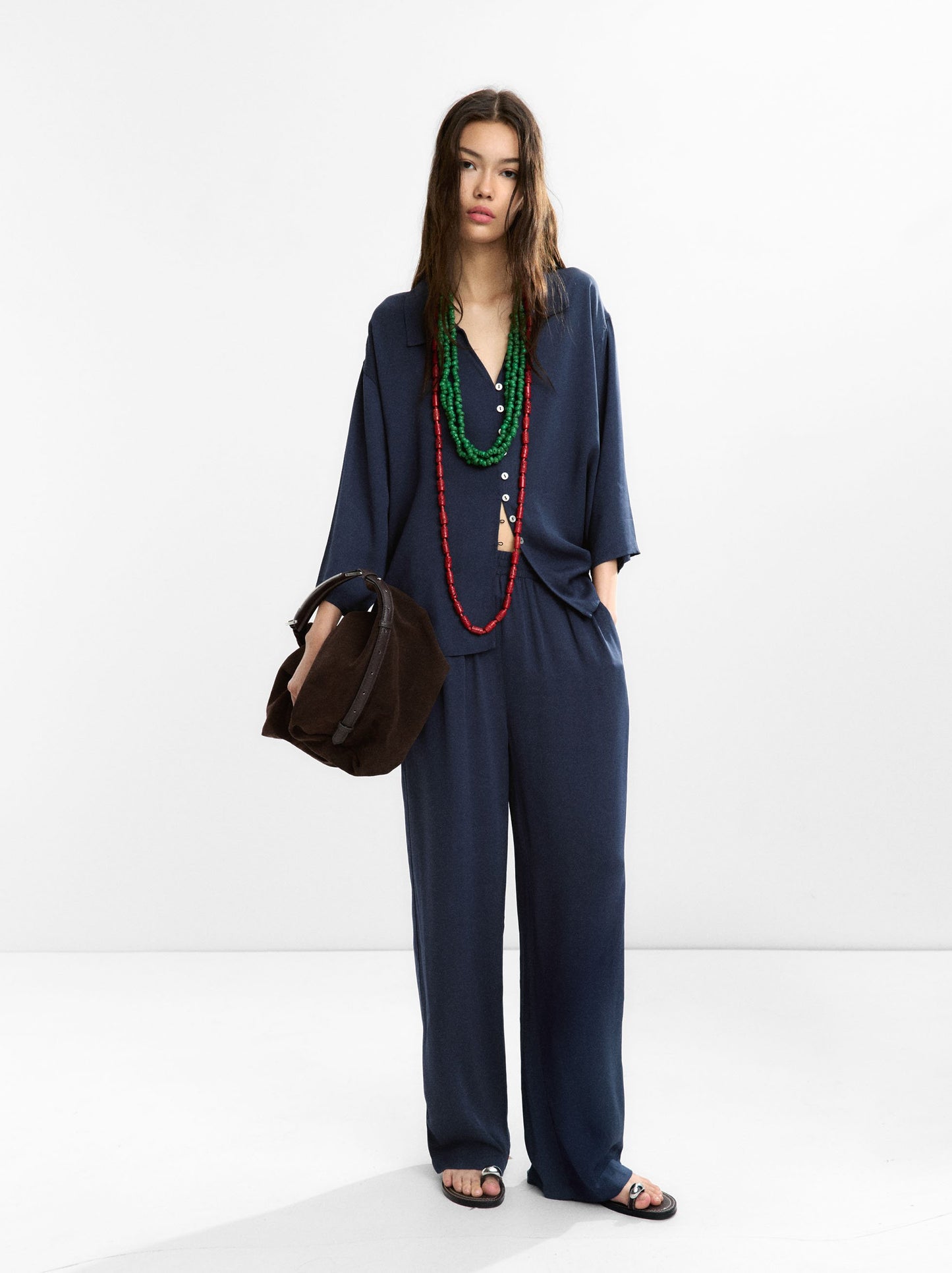 Loose-Fitting Trousers With Elastic Waistband