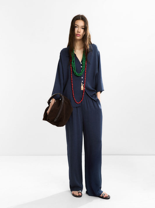 Loose-Fitting Trousers With Elastic Waistband