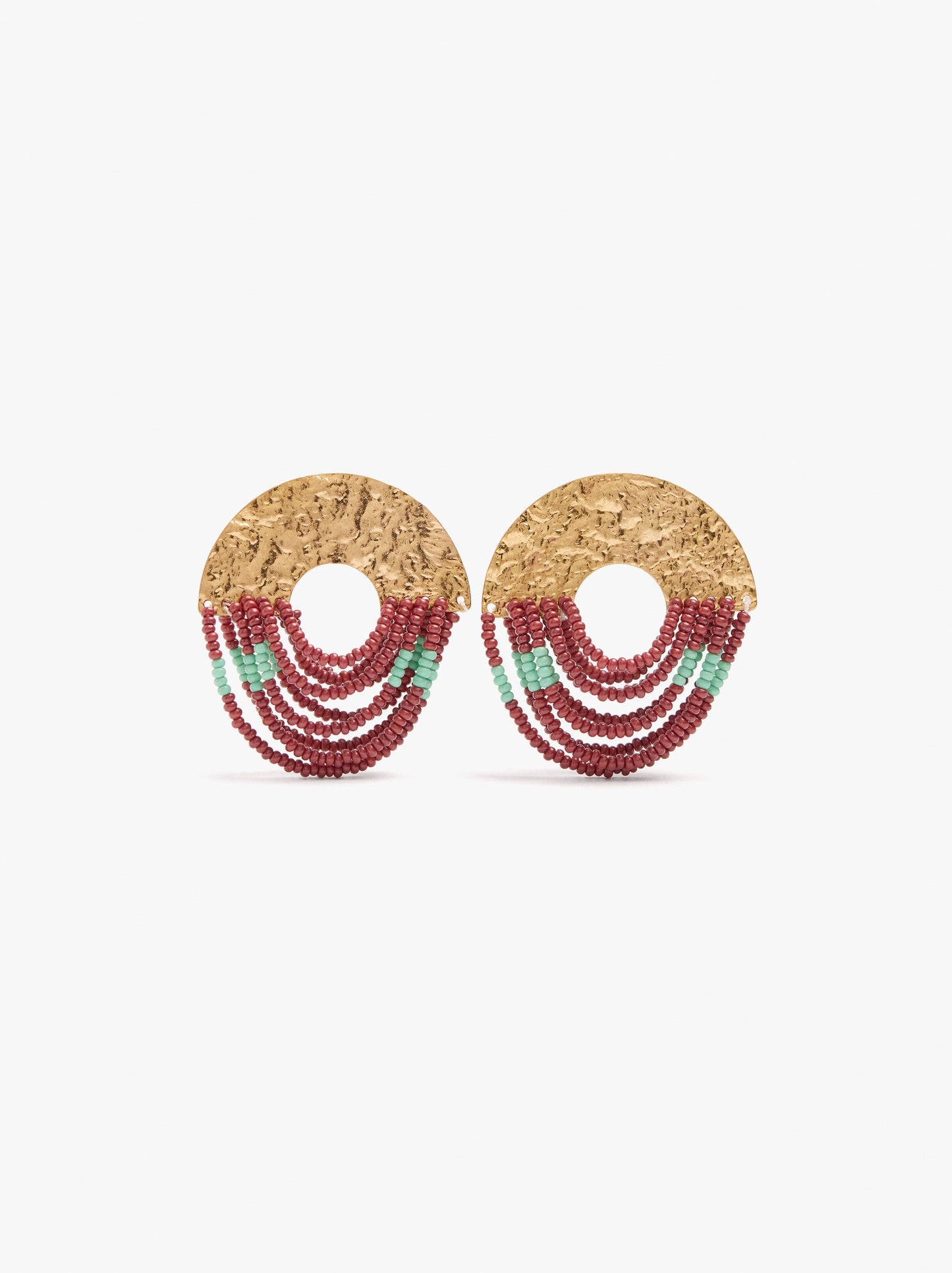 Round Earrings With Beads
