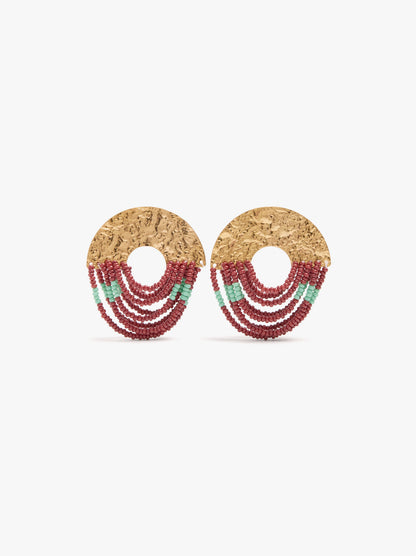Round Earrings With Beads
