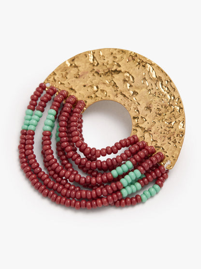 Round Earrings With Beads