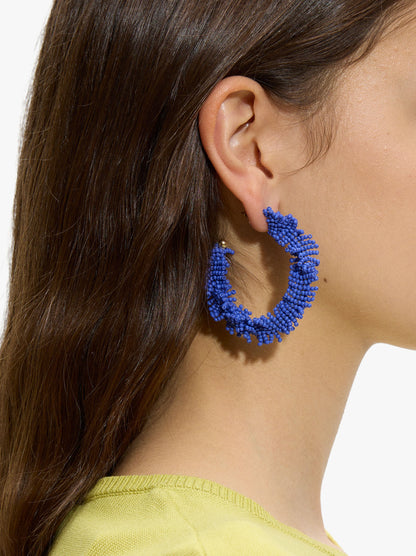 Open Hoop Earrings With Beads