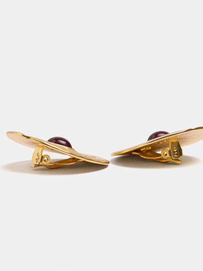 Round Earrings With Stone