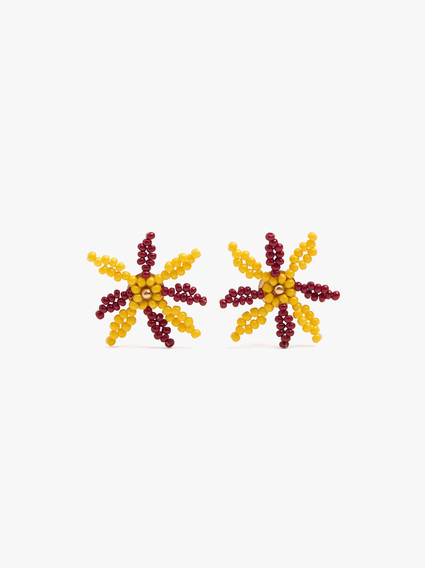 Flower Earrings With Beads