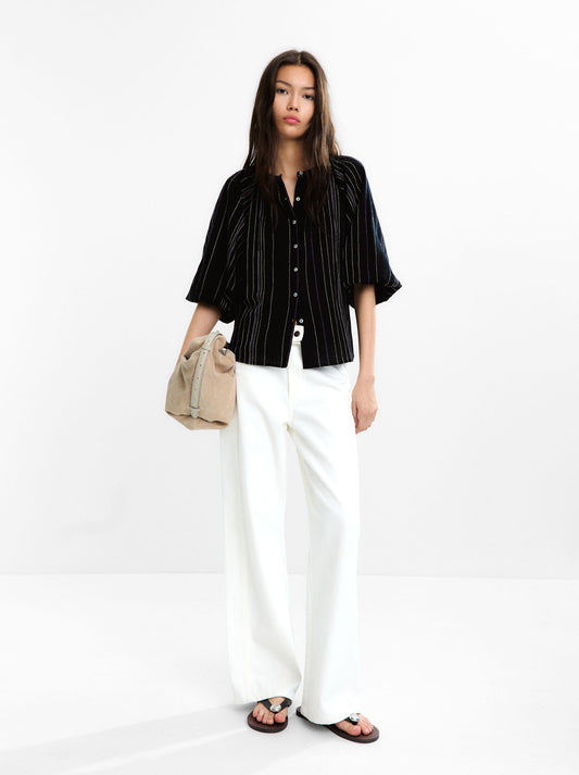 Multicolour Topstitch Shirt 100% Cotton