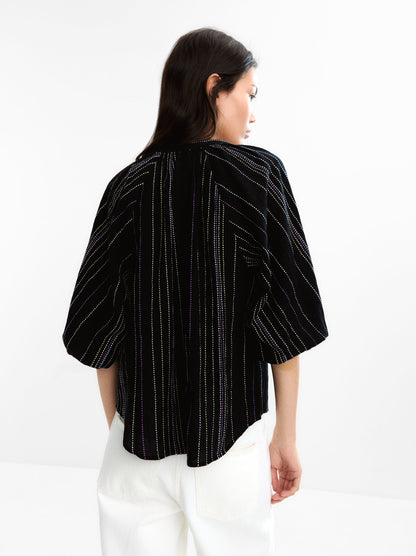 Multicolour Topstitch Shirt 100% Cotton