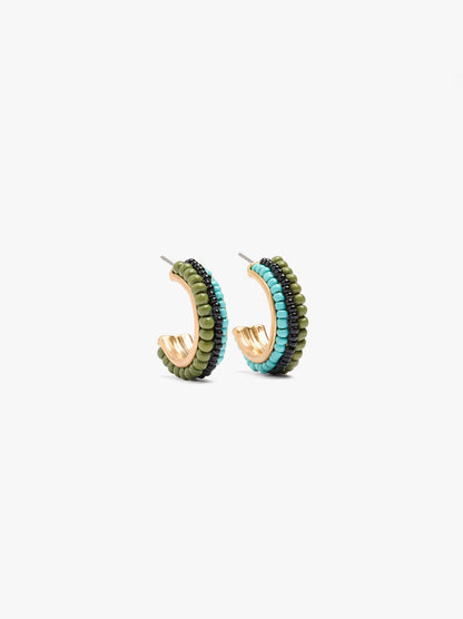 Open Hoop Earrings With Beads