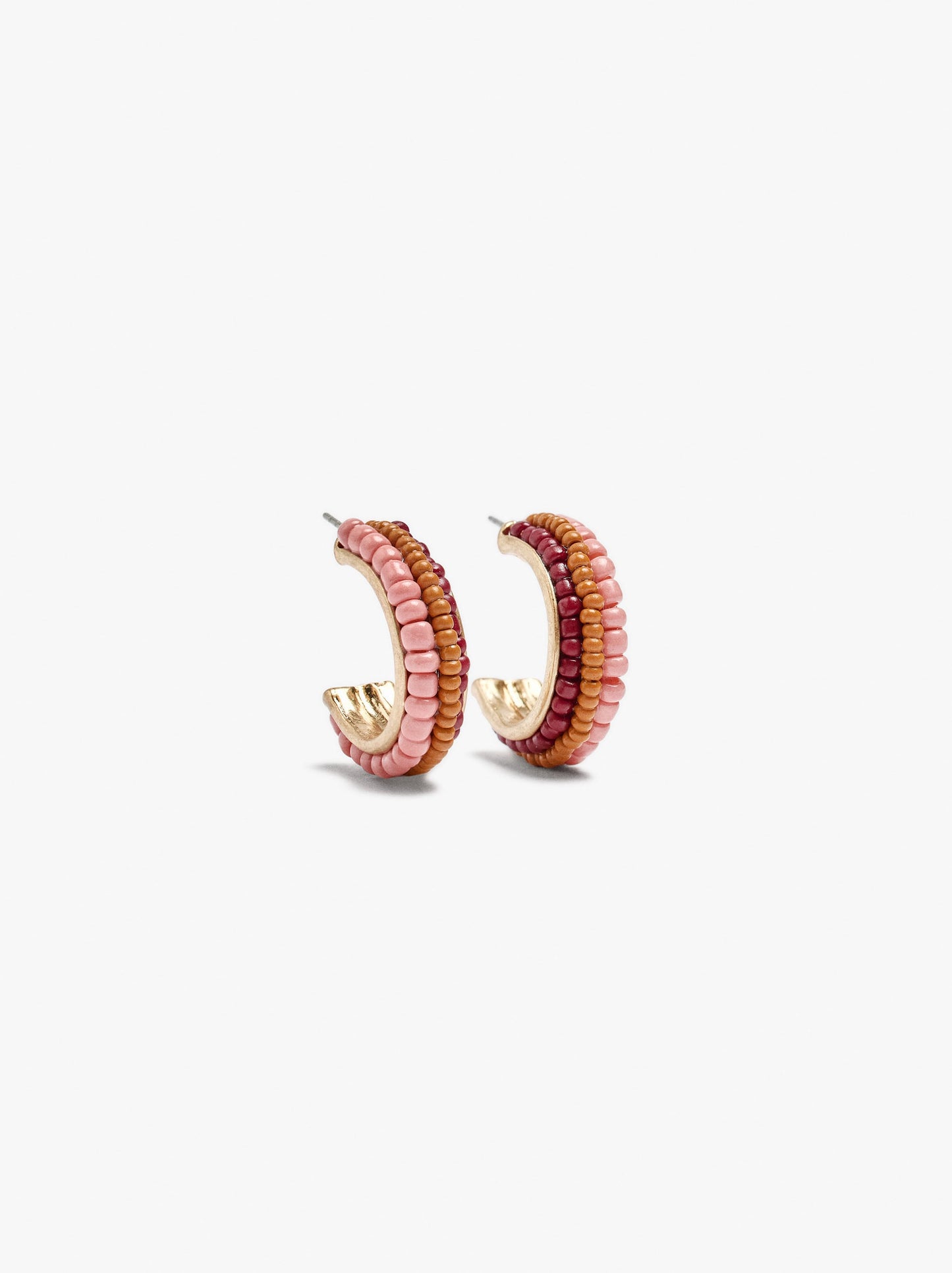 Open Hoop Earrings With Beads