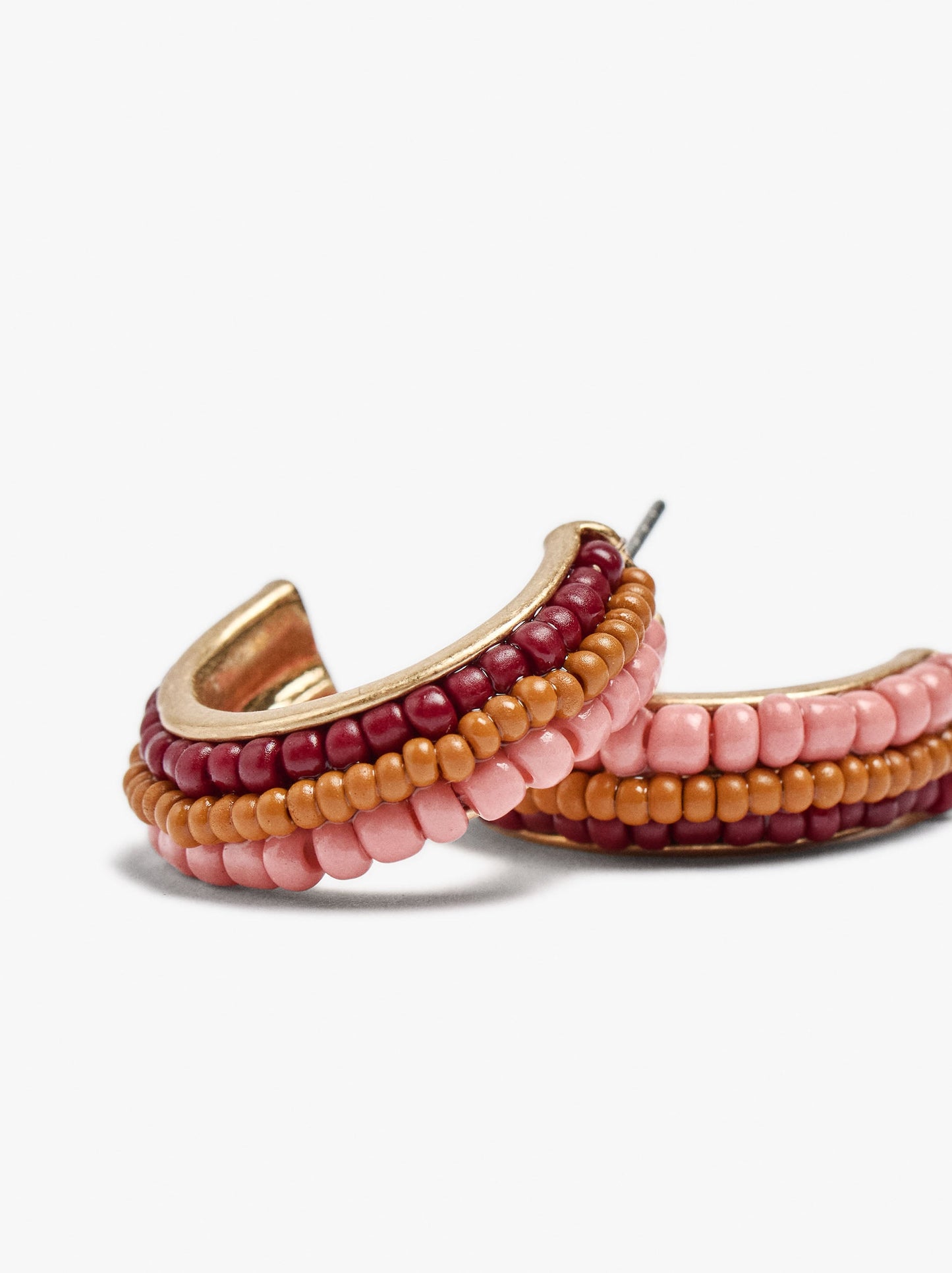 Open Hoop Earrings With Beads