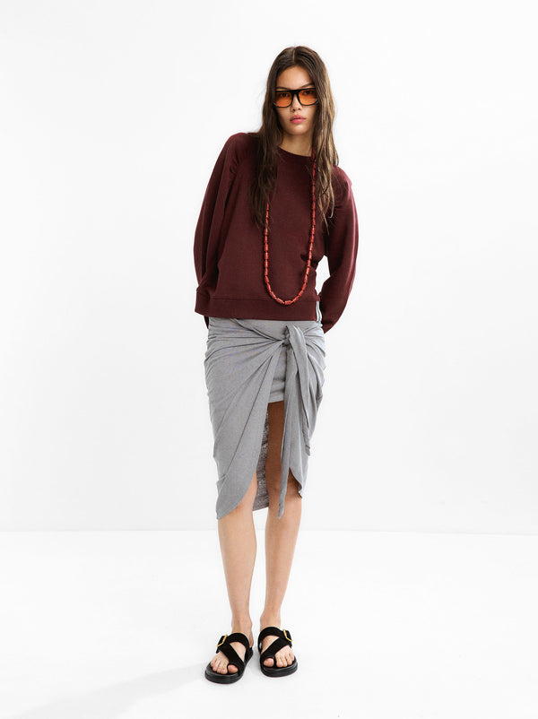 100% Cotton Sweatshirt With Gathers
