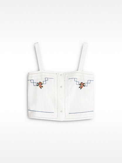 Embroidered Top With Lace
