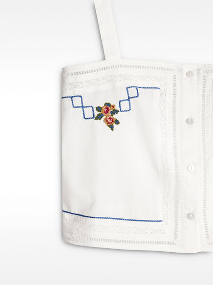 Embroidered Top With Lace