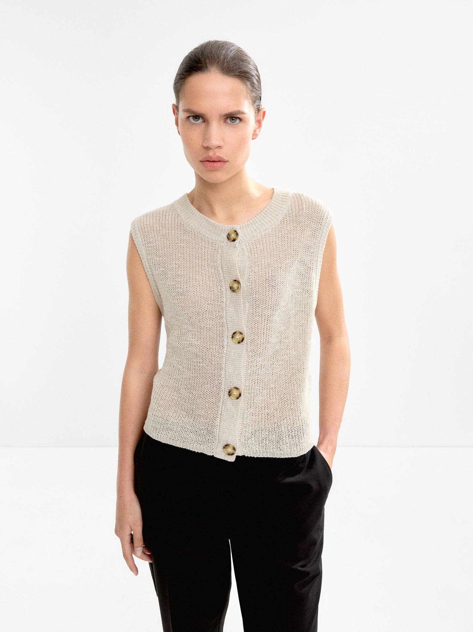 Knit Vest With Buttons