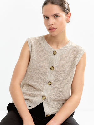 Knit Vest With Buttons