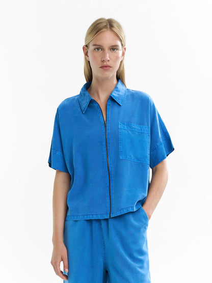 Shirt With Zip Fastening And Pocket
